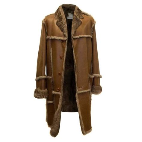 dolce gabbana down jacket men brown shearling